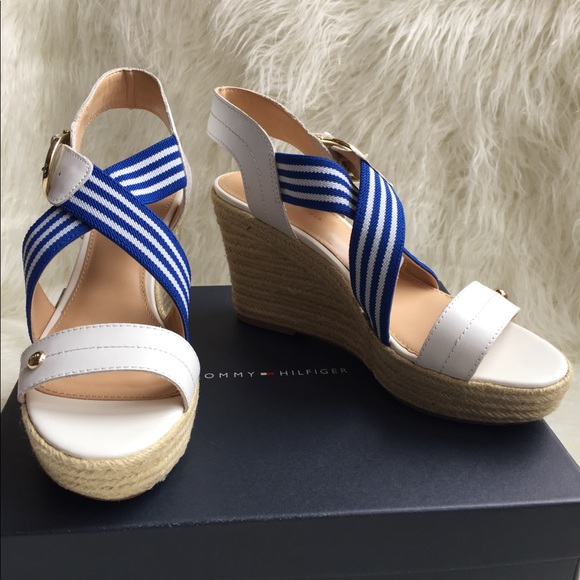 NWB Tommy Hilfiger Ignacia wedge sandals blue - Picture 3 of 8